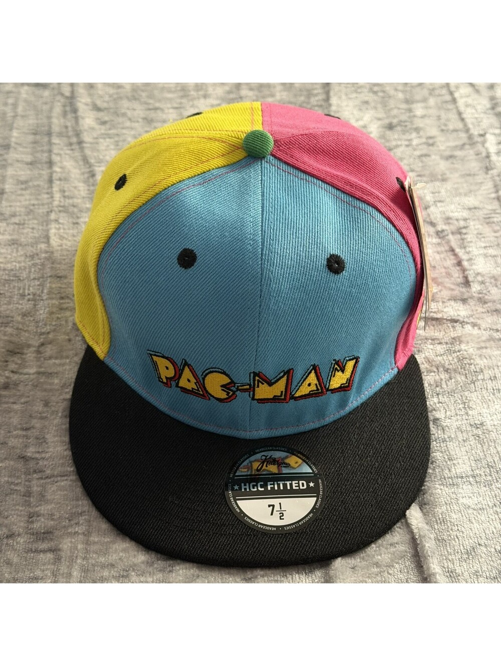 Headgear Classics Pac-Man 1980 Pixel Art Fitted Hat Cap Size 7 1/2 HGC NEW